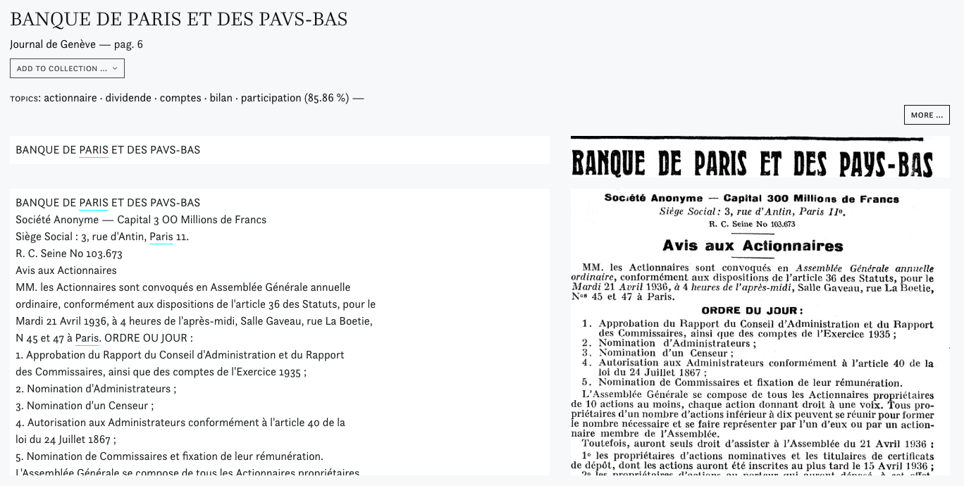 Topics attached to one article